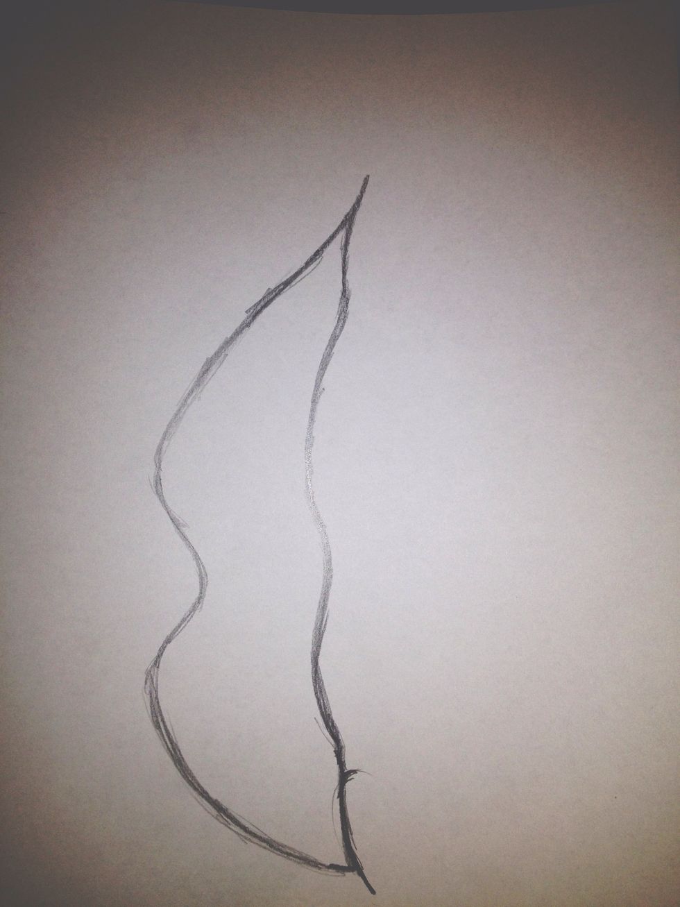 add the bottom line of the upper lip; just follow the curves of the upper line.