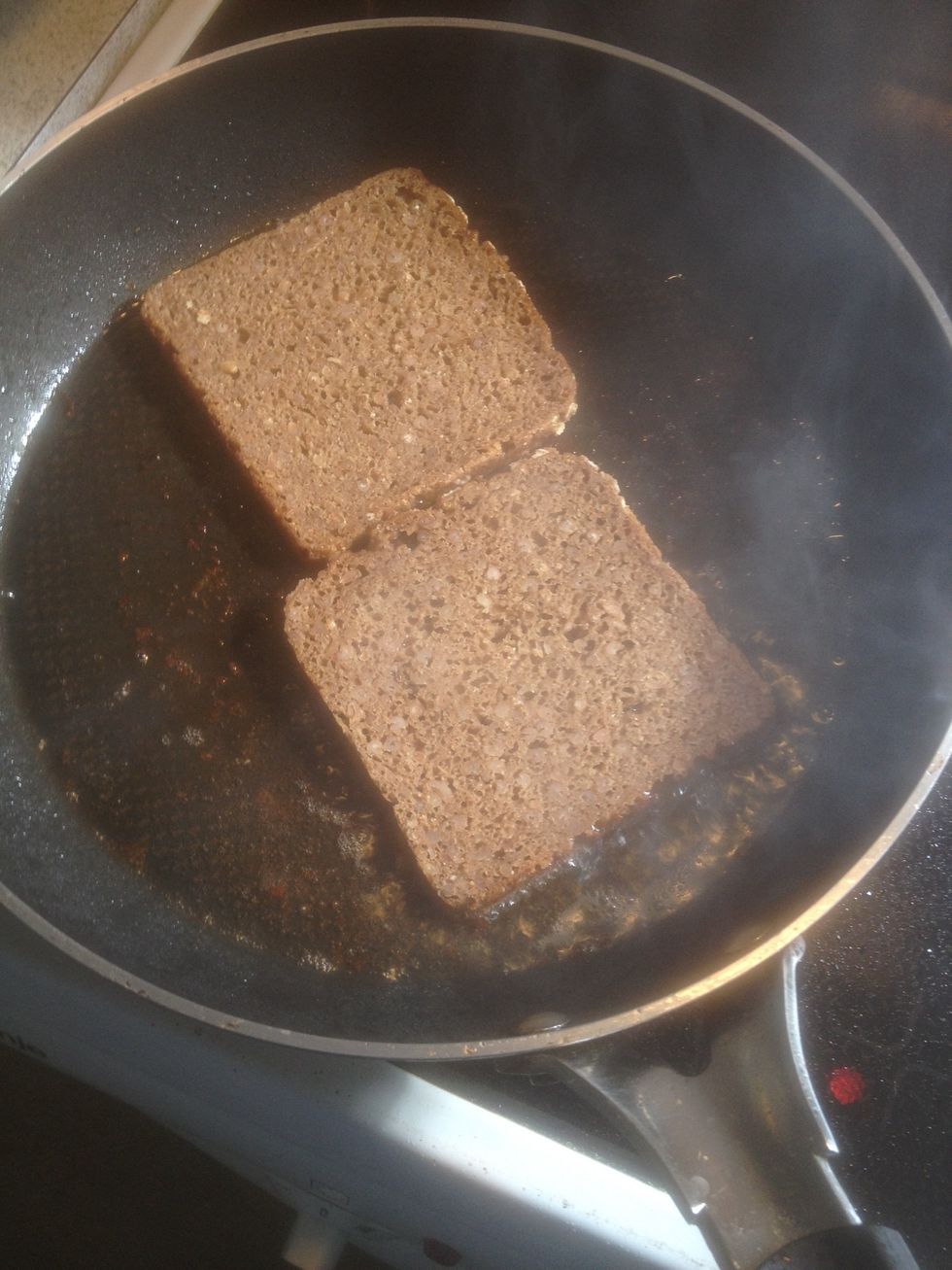 Add the bread in the bacon fat, it's good!