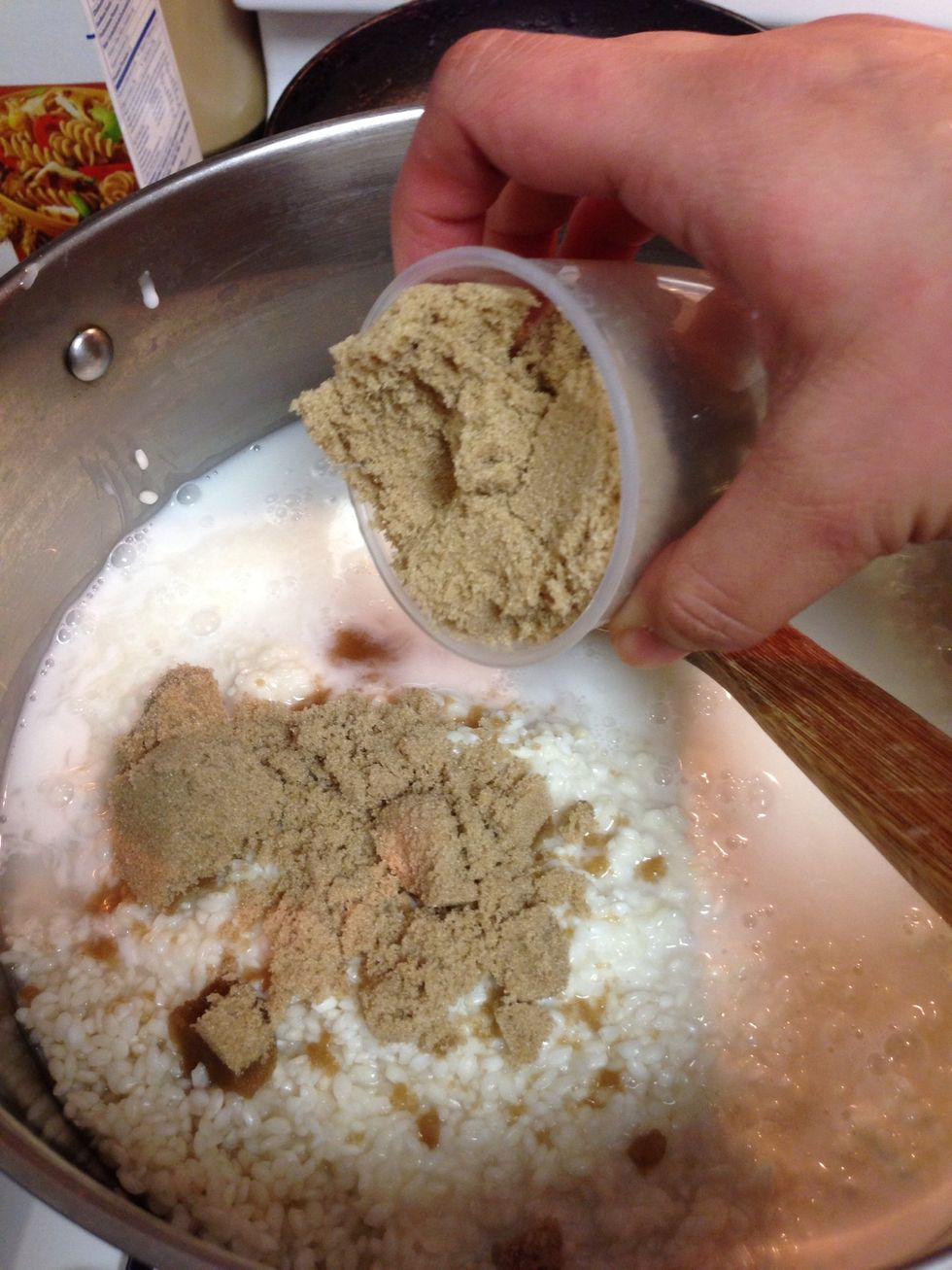 Add the brown sugar and mix