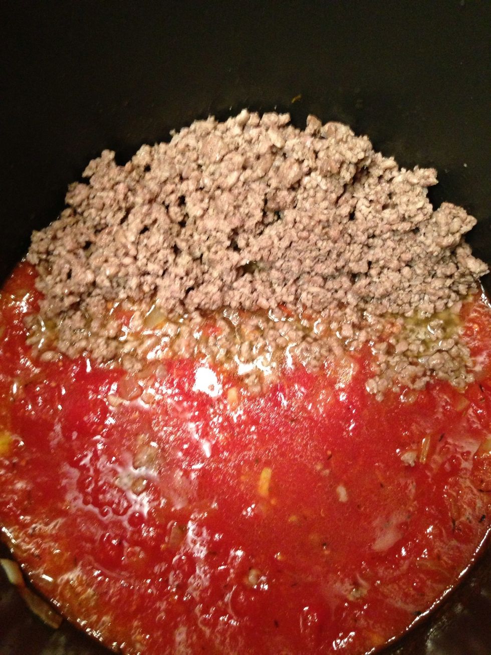 Add the browned veal back to the pot.