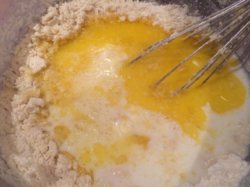 Add the butter and milk and mix till a fine batter.