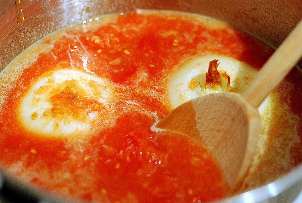 Add the butter and sauce.
