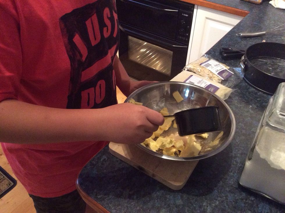 Add the butter and sugar to a bowl.