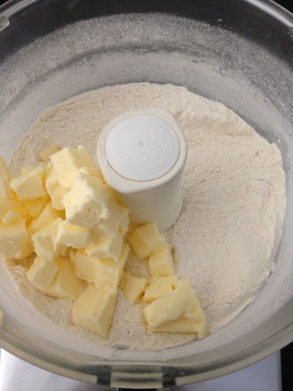 Add the butter and use the pulse botton. Pulse around 20 times check
