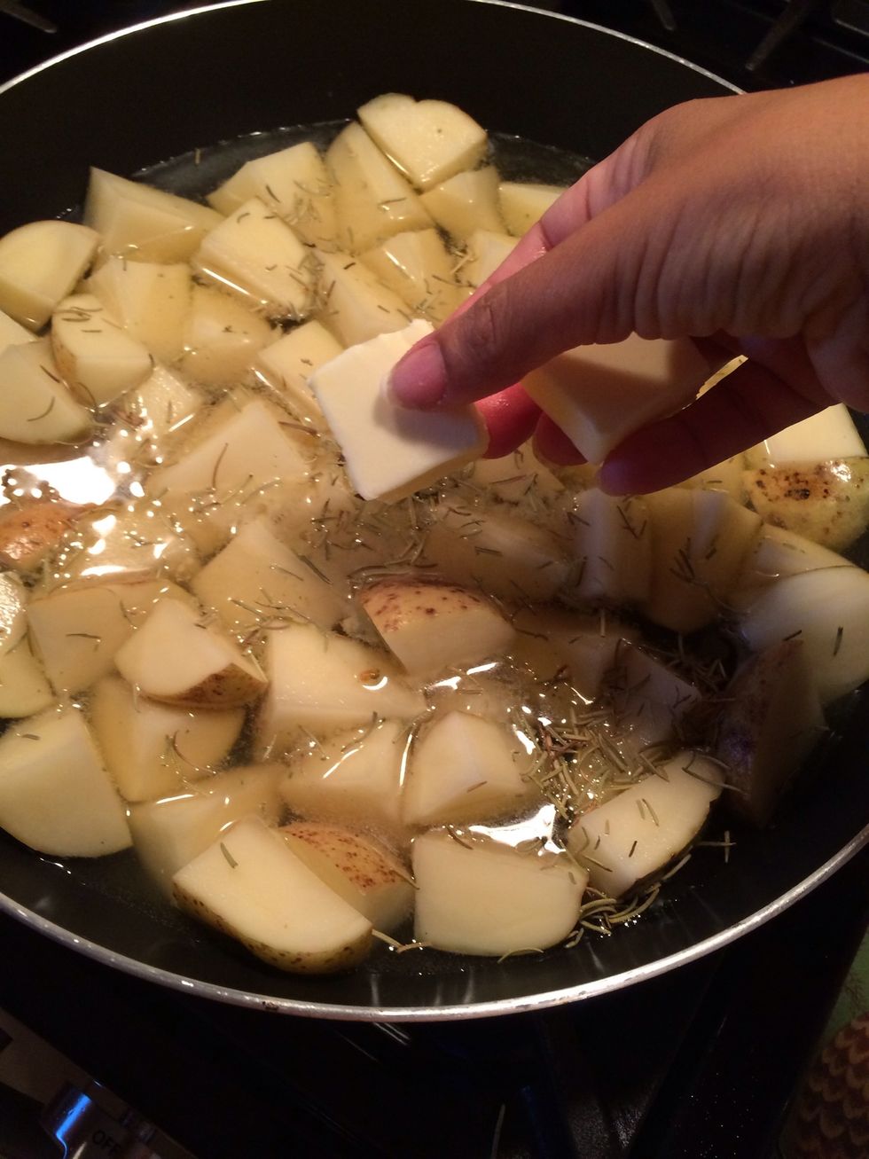 Add the butter . Don't worry it will melt. \ud83d\ude0a