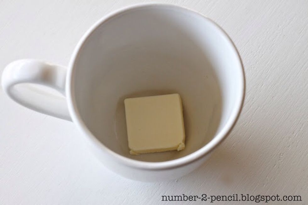 Add the butter to the cup