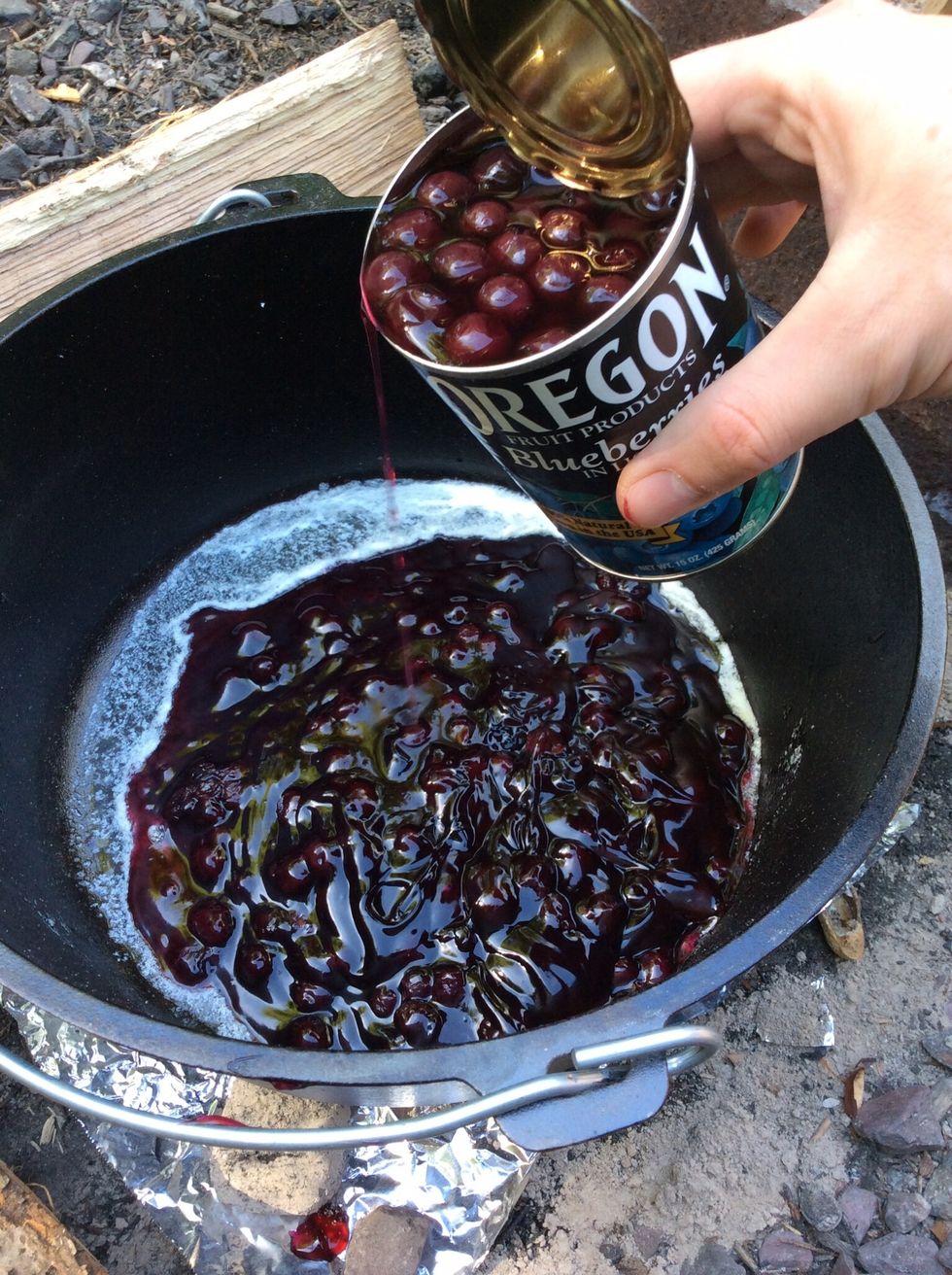 Add the can of blueberries with the juice included.