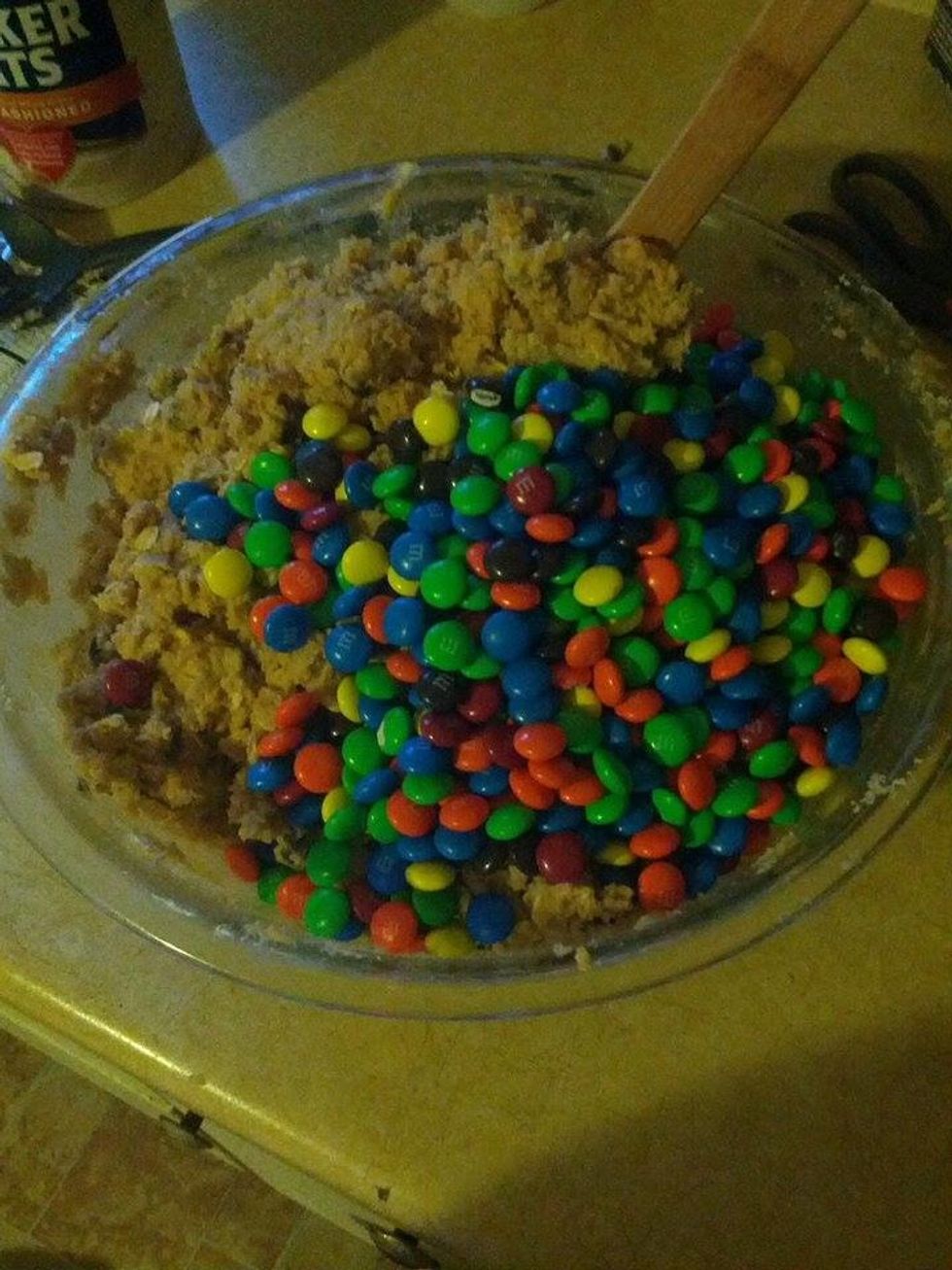 Add the candies to your cookie dough.