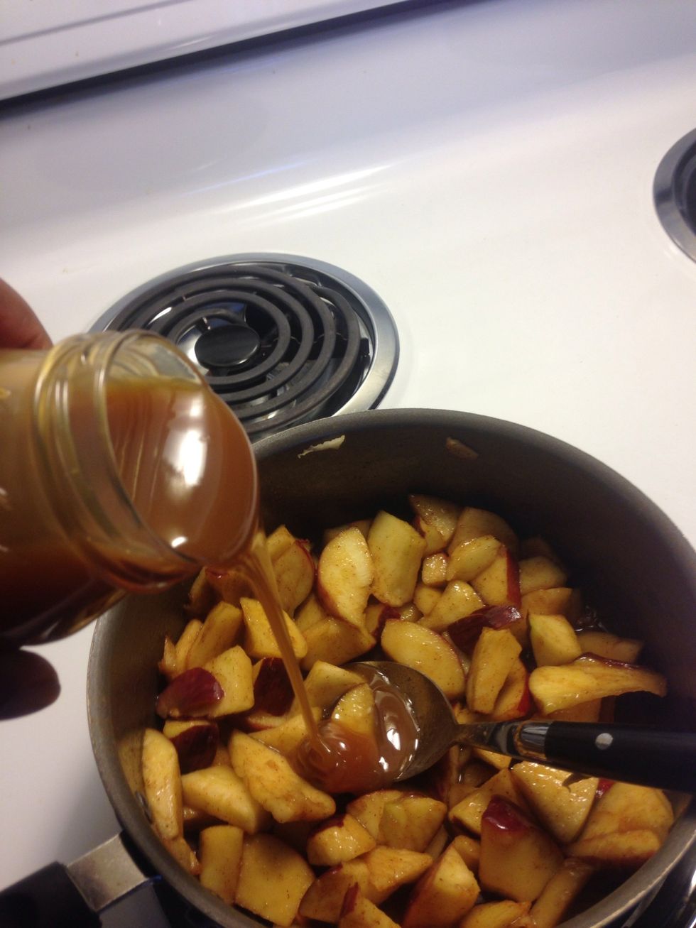 Add the caramel and mix