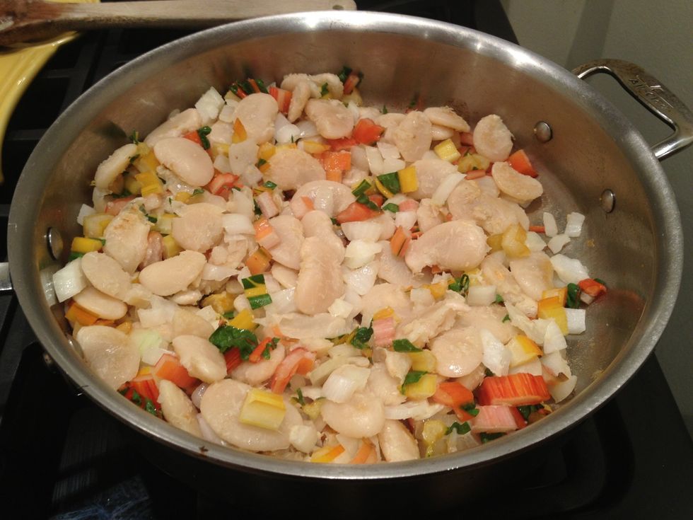 Add the chard stems, and cook for another minute.