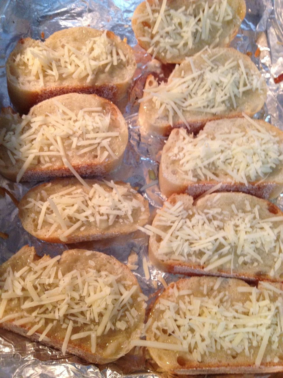 Add the cheese on top. I have used Parmesan this time and used mozzarella before this both tasted great. Add a little less salt when using Parmesan cheese as it has a little salt in it already.