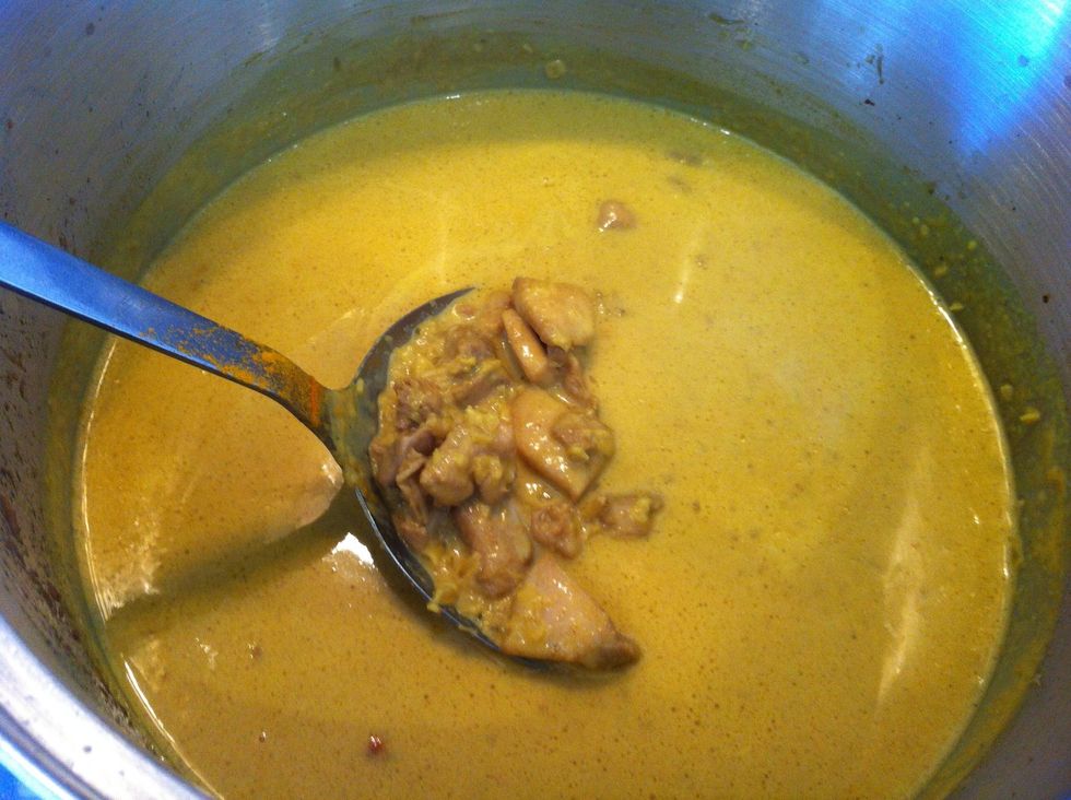 Add the chicken back into the pot.