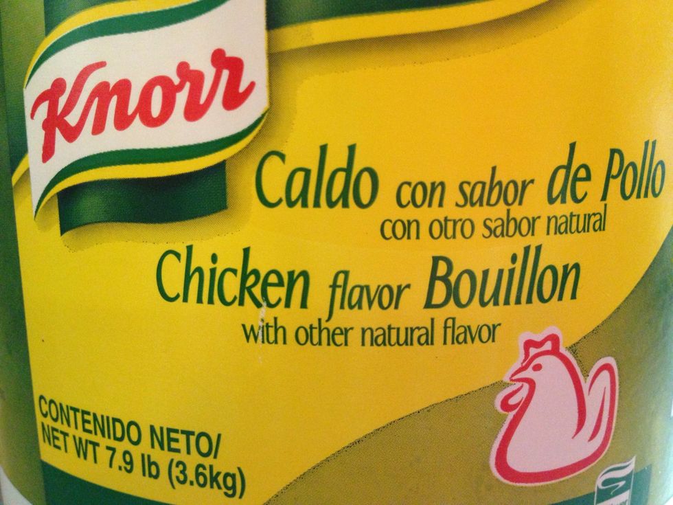 Add the chicken bouillon (you can substitute with salt, but i like it better with this)