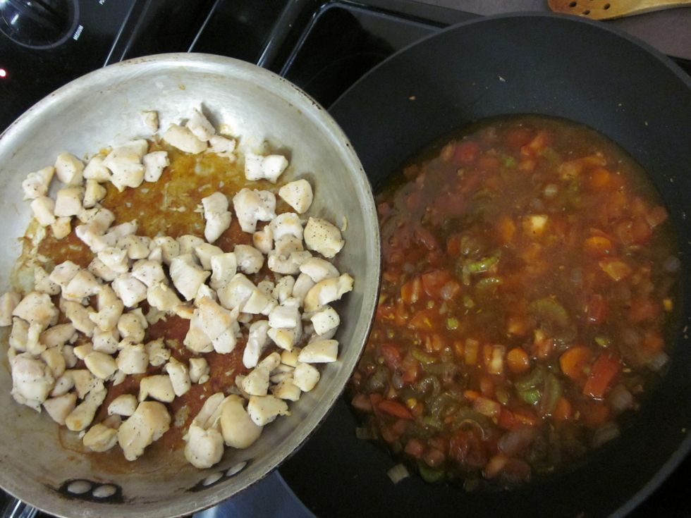 Add the chicken to that mixture.