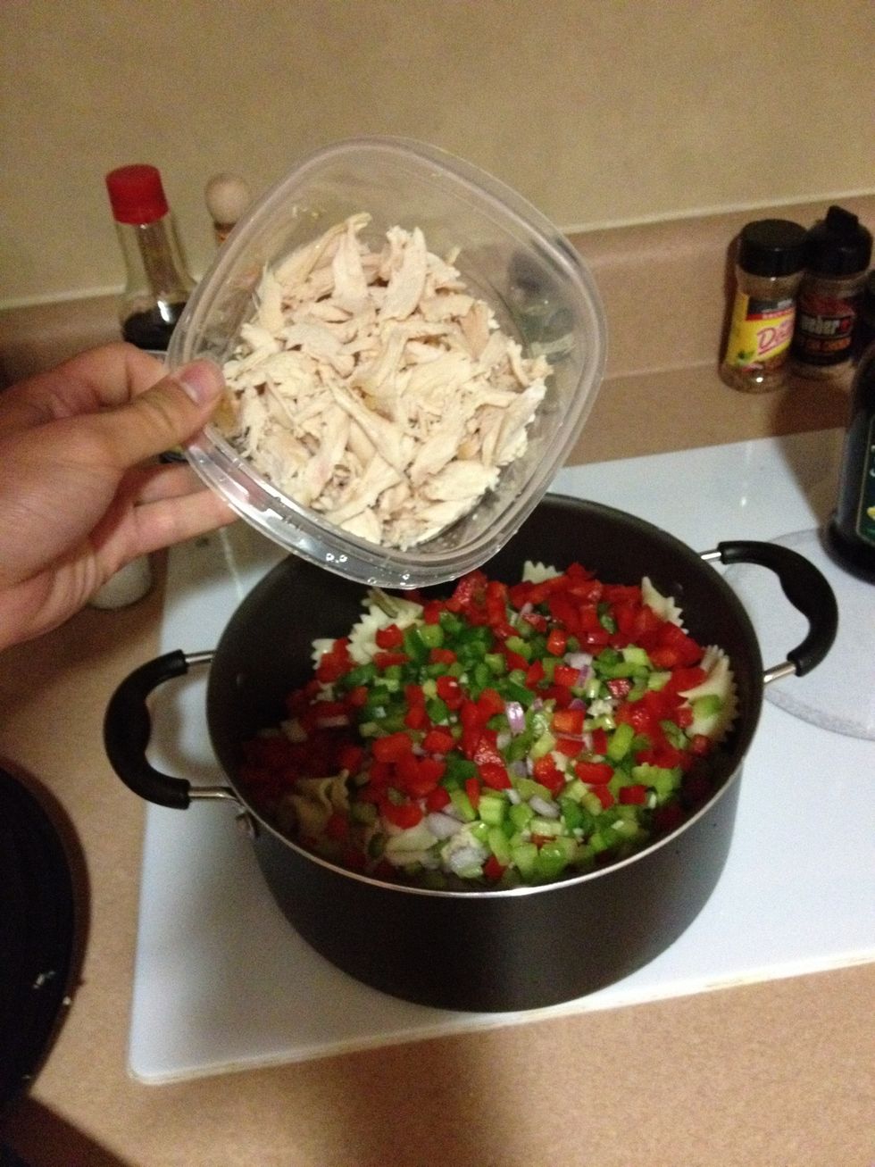 Add the chicken.