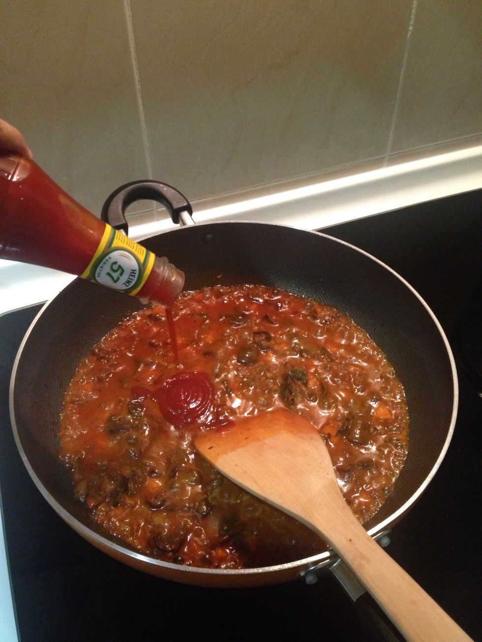 Add the chili sauce and taste accordingly. And add some salt and pepper as per your taste.