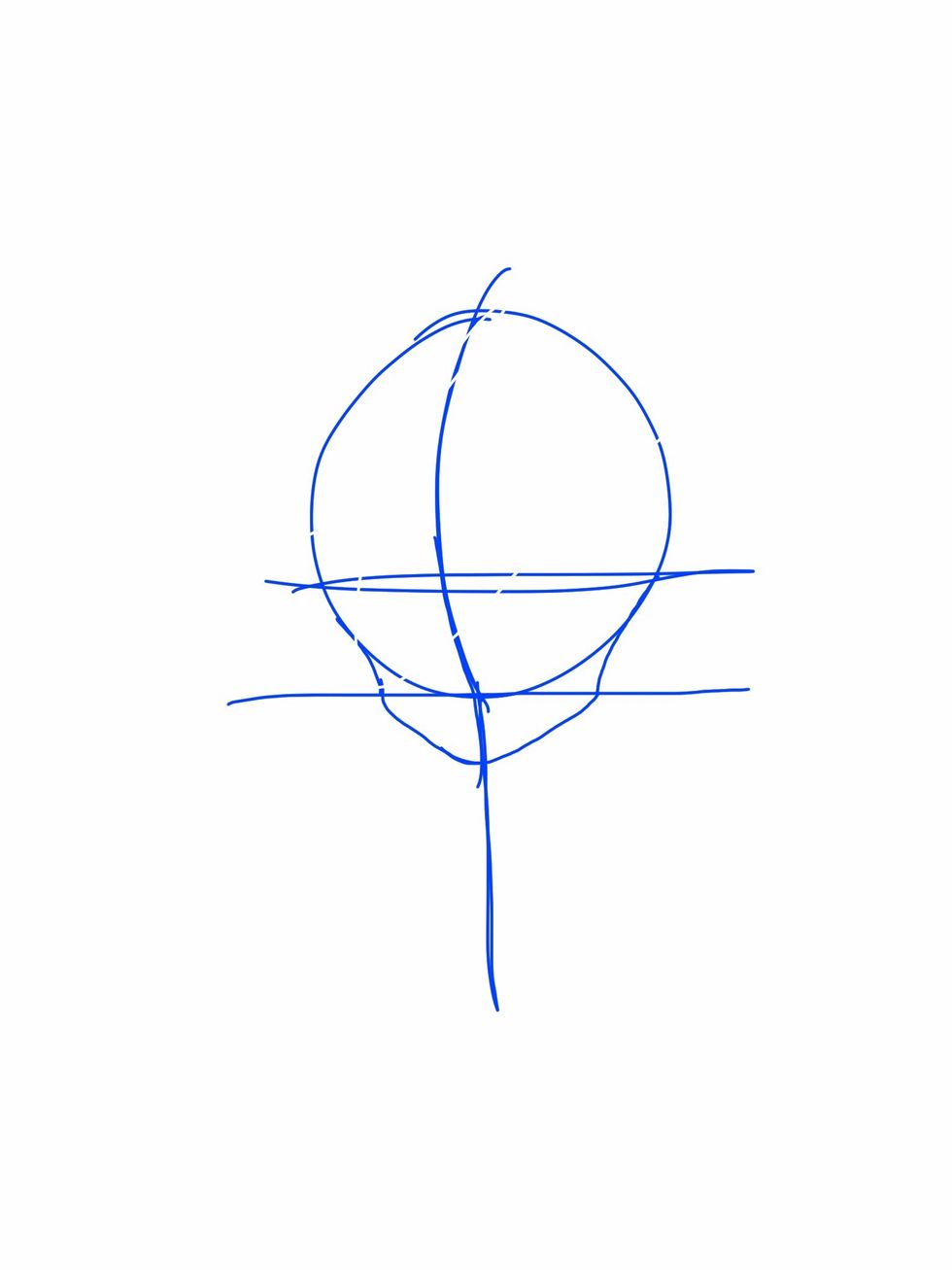 Add the chin, not too sharp as well