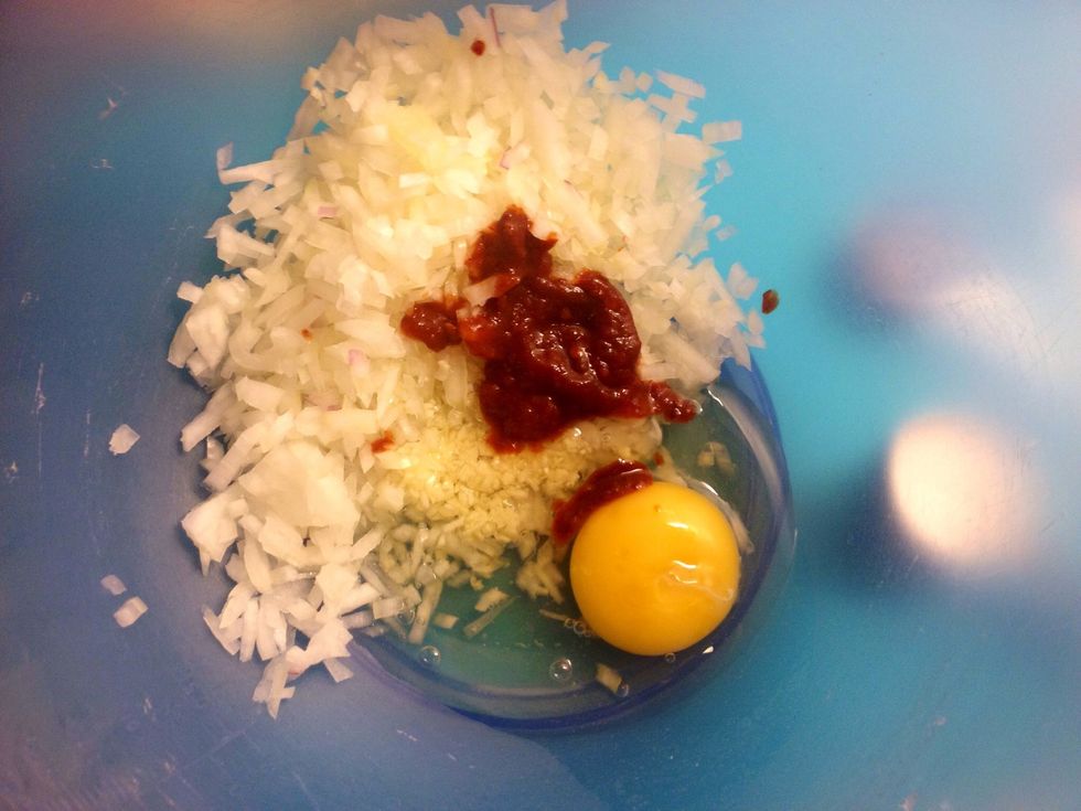 Add the chipotle paste and the egg..