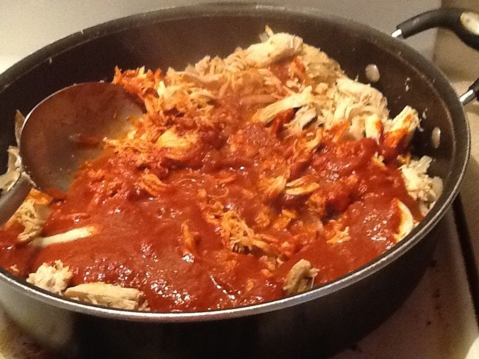 Add the Chipotle sauce to the grilled chicken then