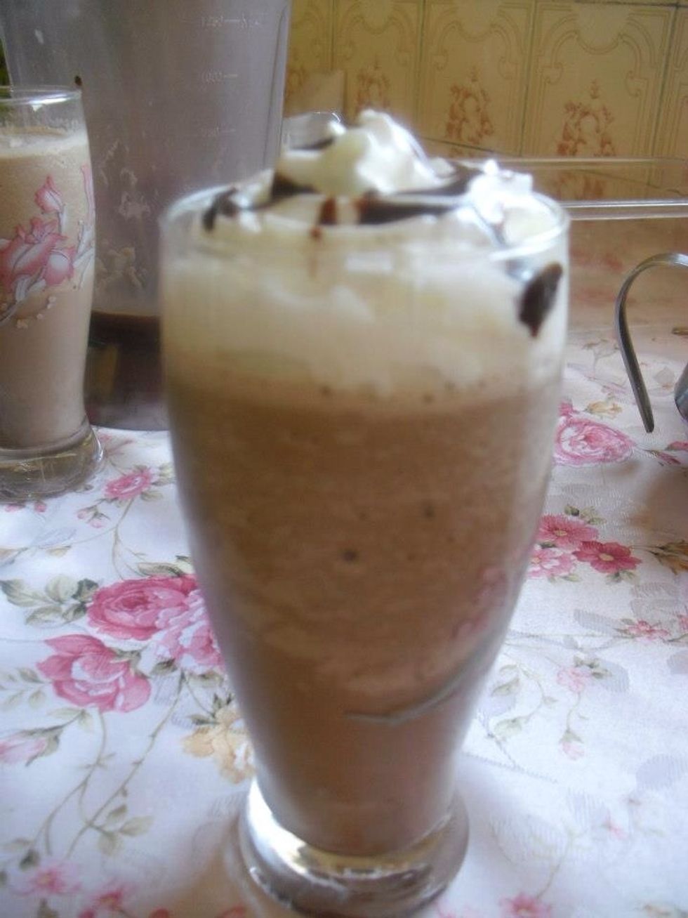 Add the chocolate syrup .