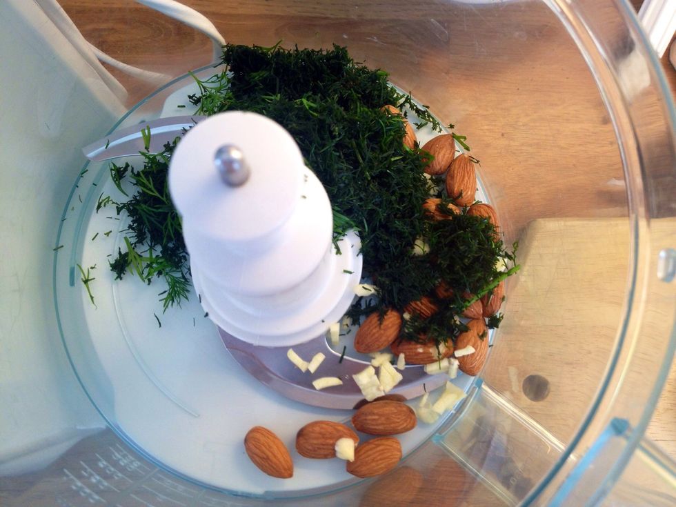 Add the chopped dill; I used some frozen and some fresh.