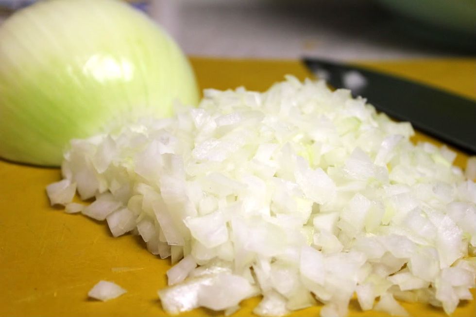 Add the chopped onion to the heated oil, stir occasionally till soften 4 to 5 minutes