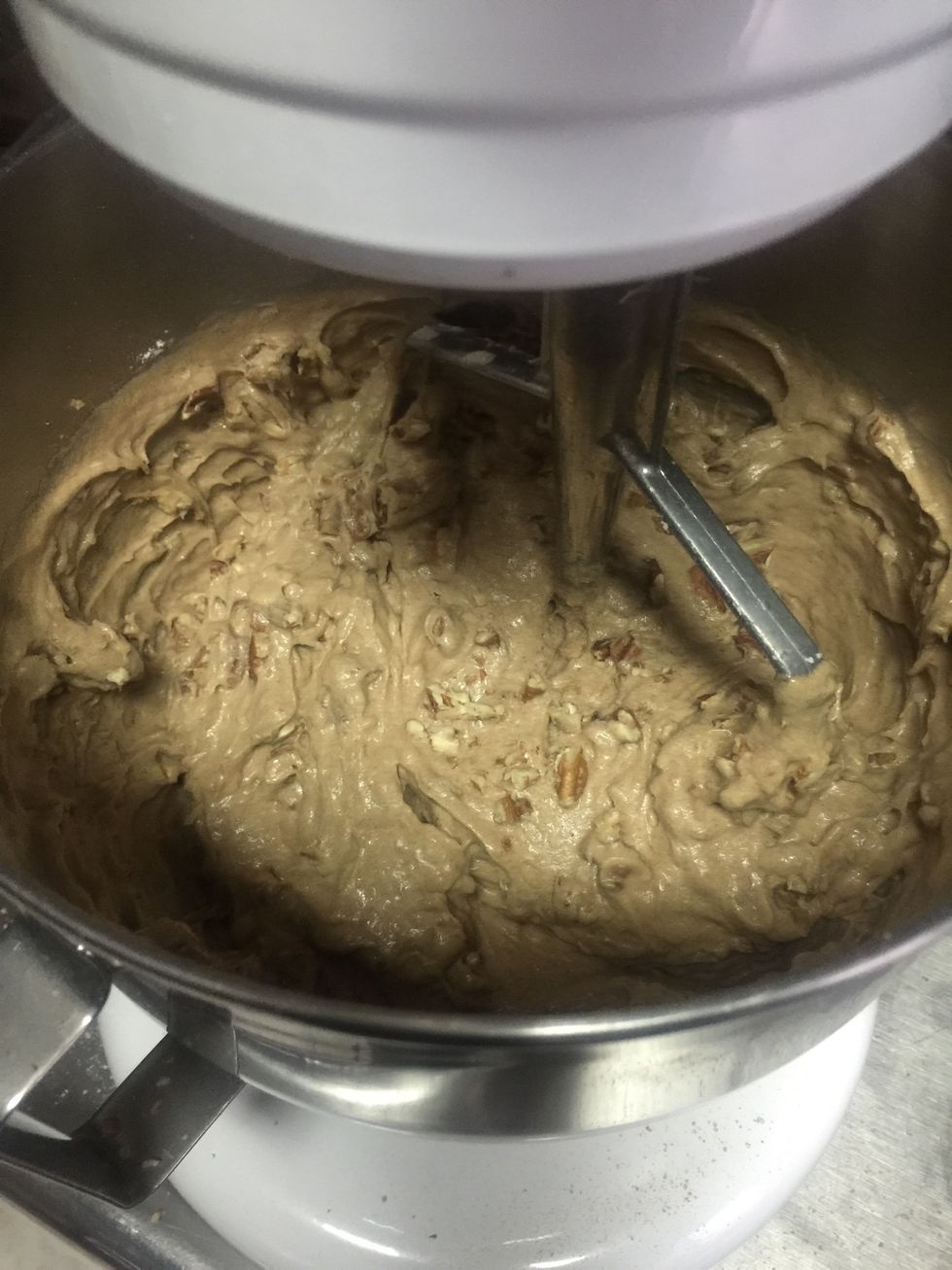 Add the chopped pecans and mix again.