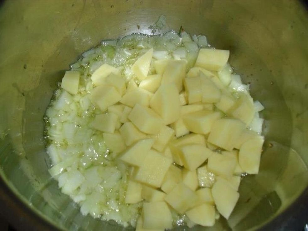 Add the chopped potatoes