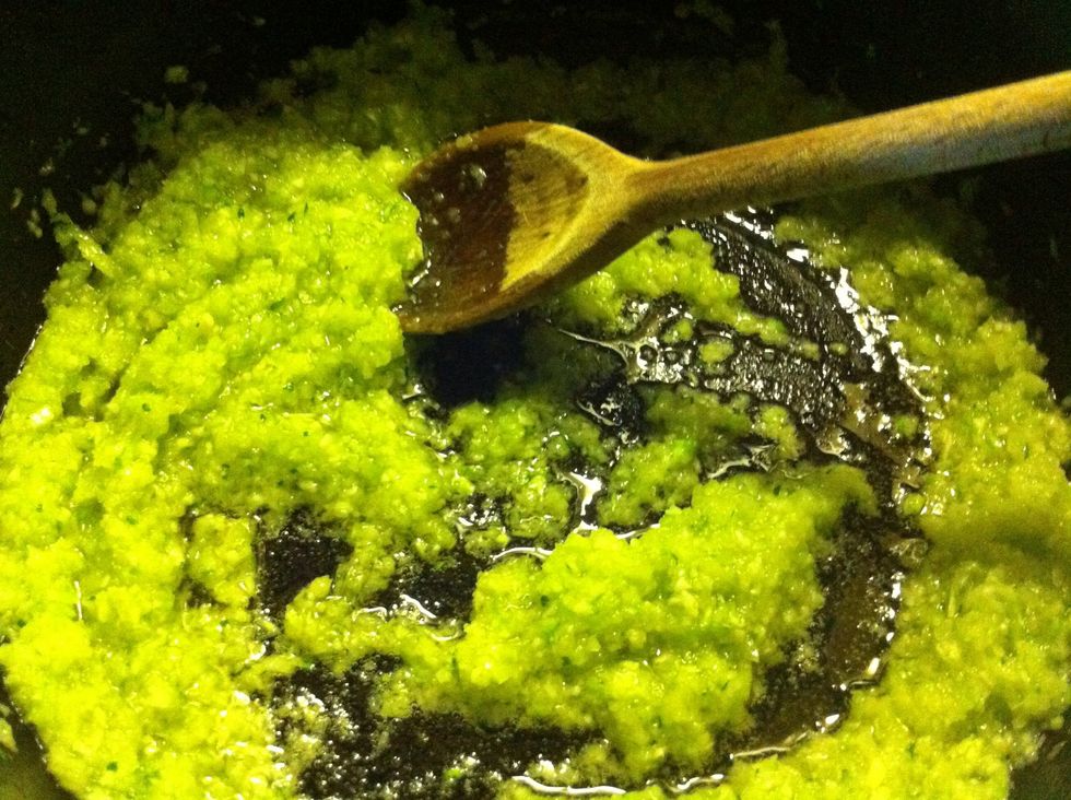 Add the chopped veg and saut\u00e9 until soft and translucent.