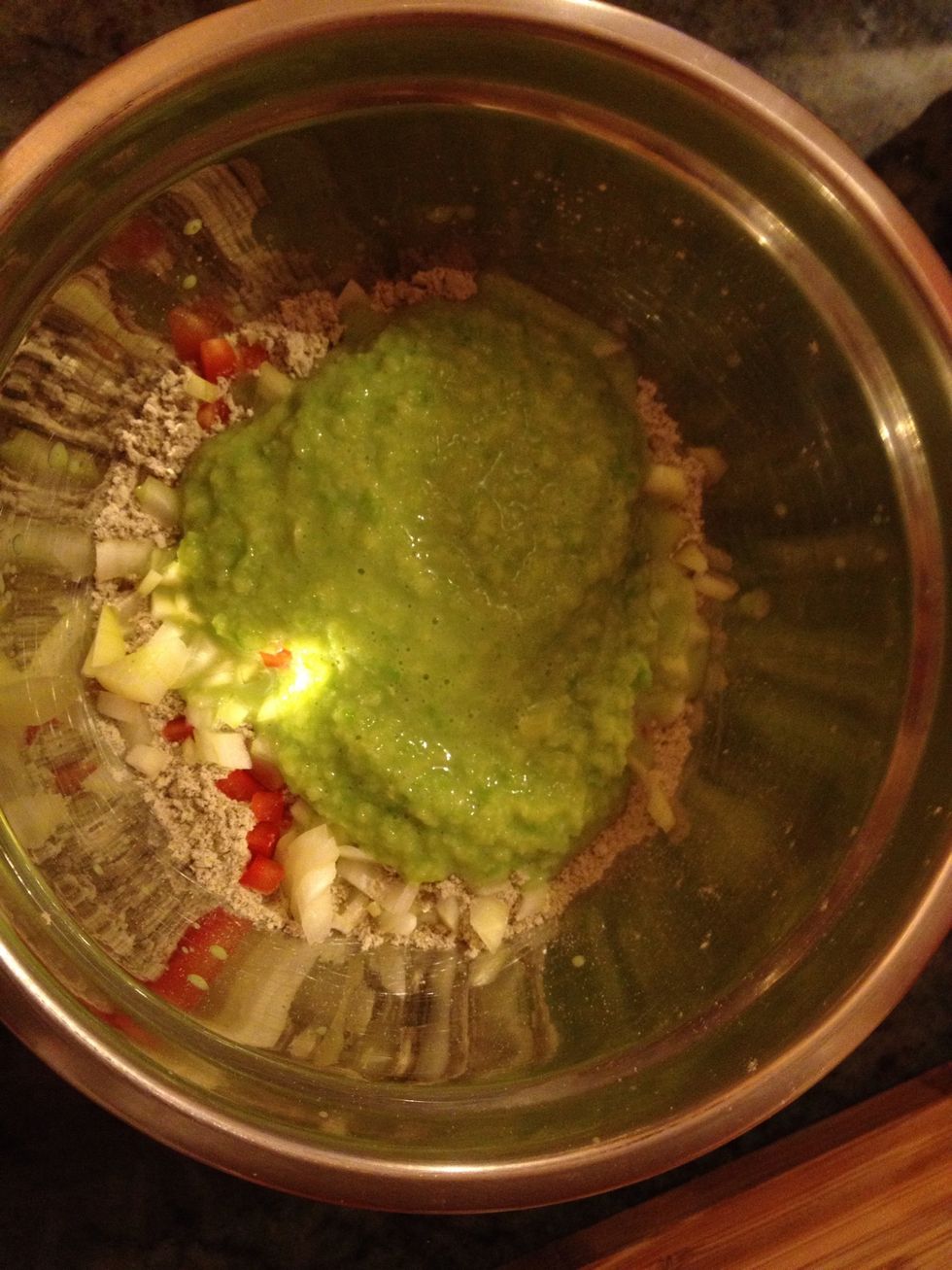 Add the chopped veges and paste salt to taste and some red Chilli powder.