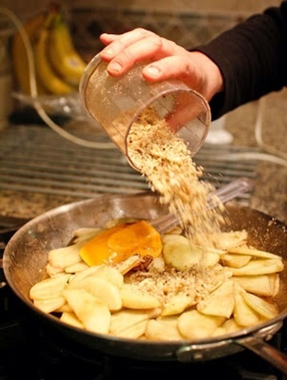 Add the chopped walnuts