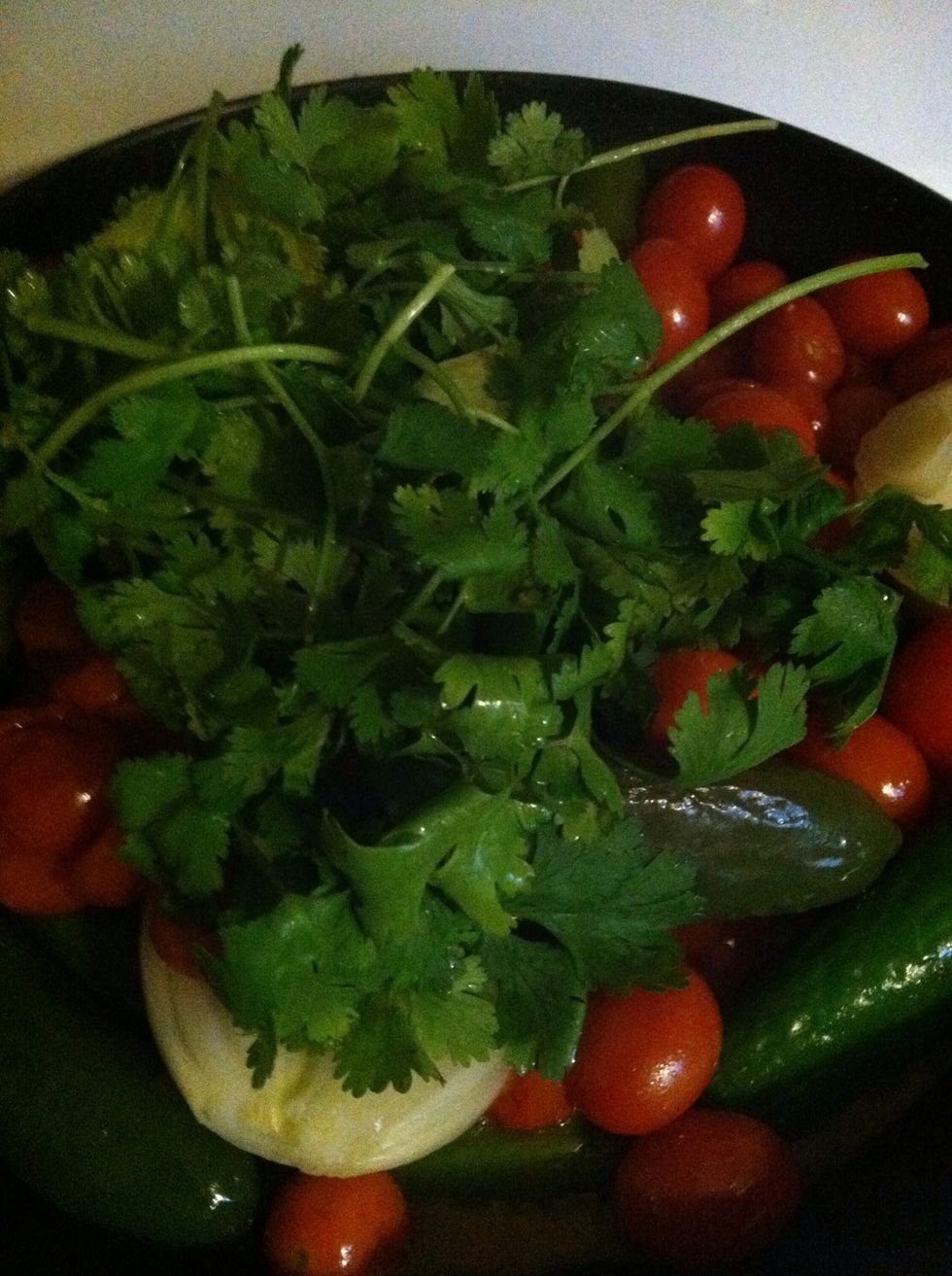 Add the cilantro.