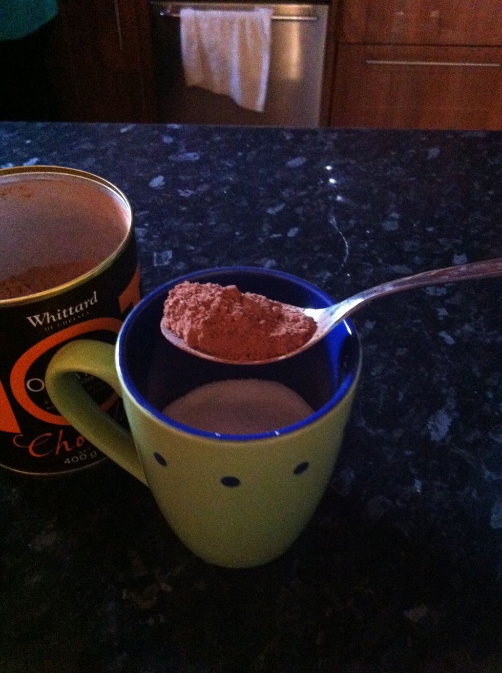 Add the cocoa powder. I used chocolate orange and it is so yummy!! :)