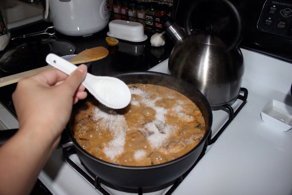 Add the coconut flake and cook for longer time.