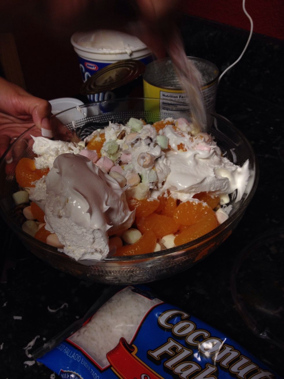 Add the cool whip and mix!!