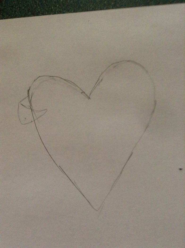heart with ribbon drawing