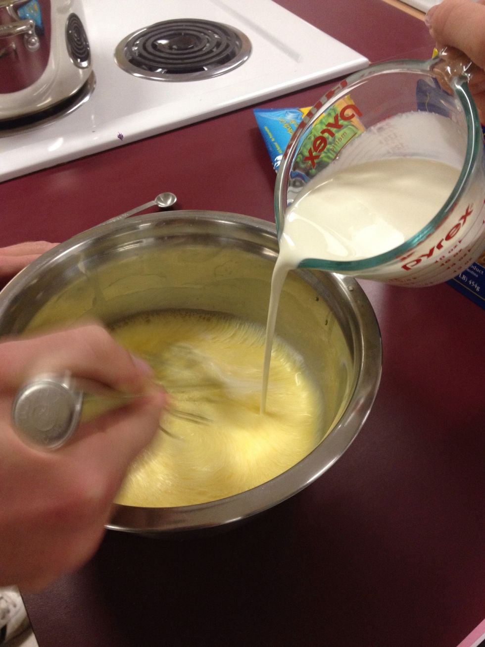 add the cream and whisk until smooth