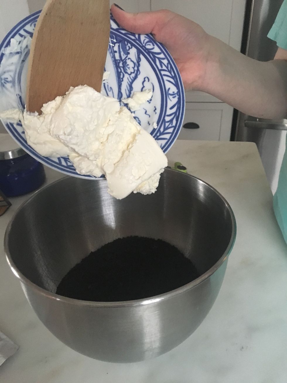 Add the cream cheese to your bowl.
