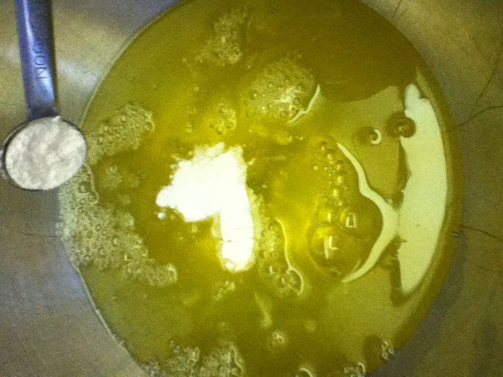 Add the cream of tartar to the egg whites.