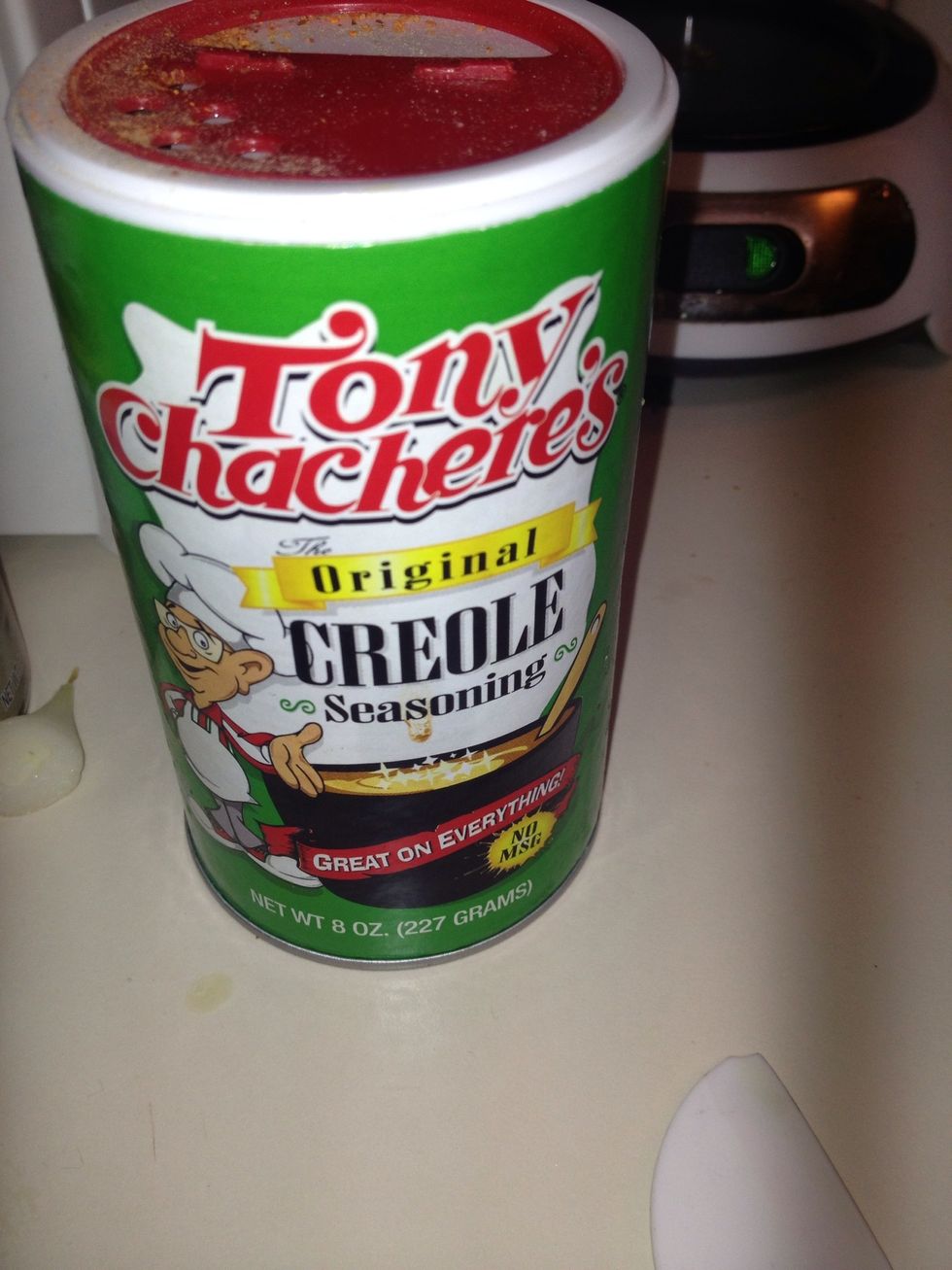 Add the creole seasoning (you can use any type)