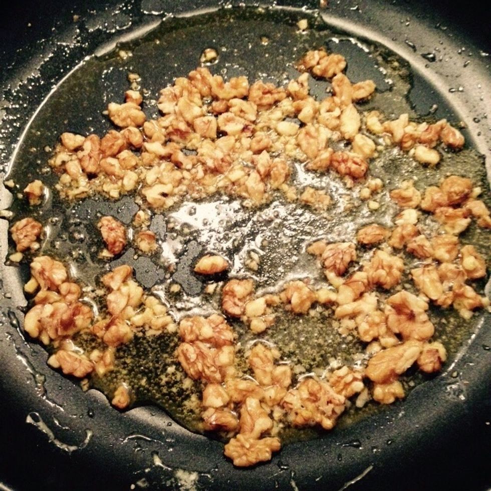 Add the crushed walnuts