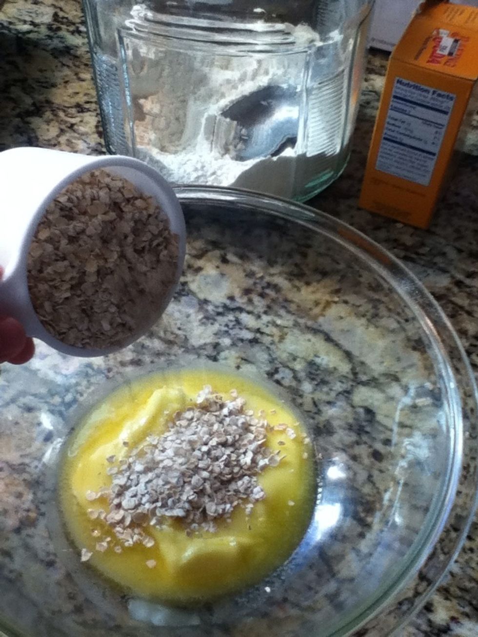 Add the cup of quick cooking oats