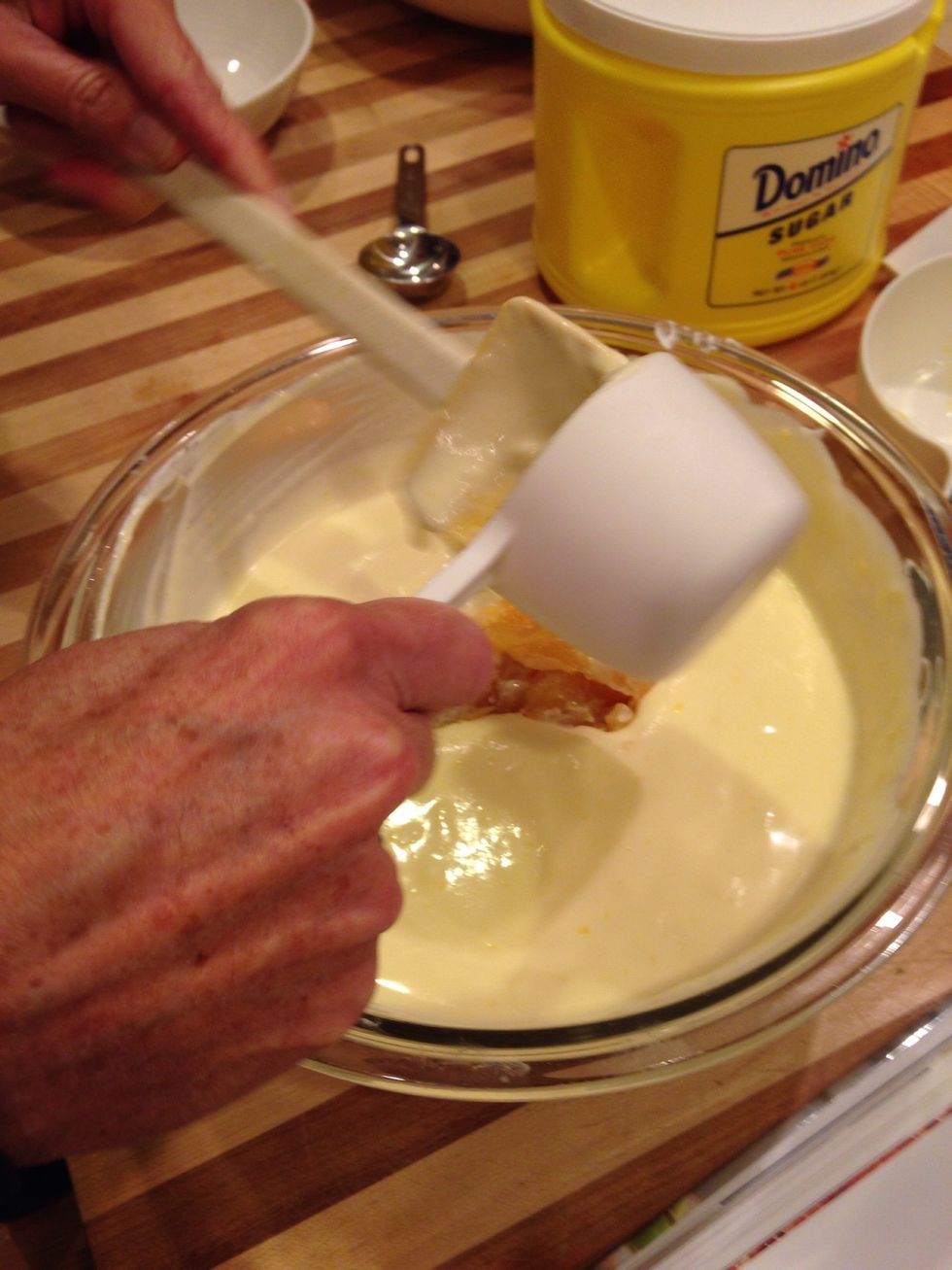 add the curd and stir