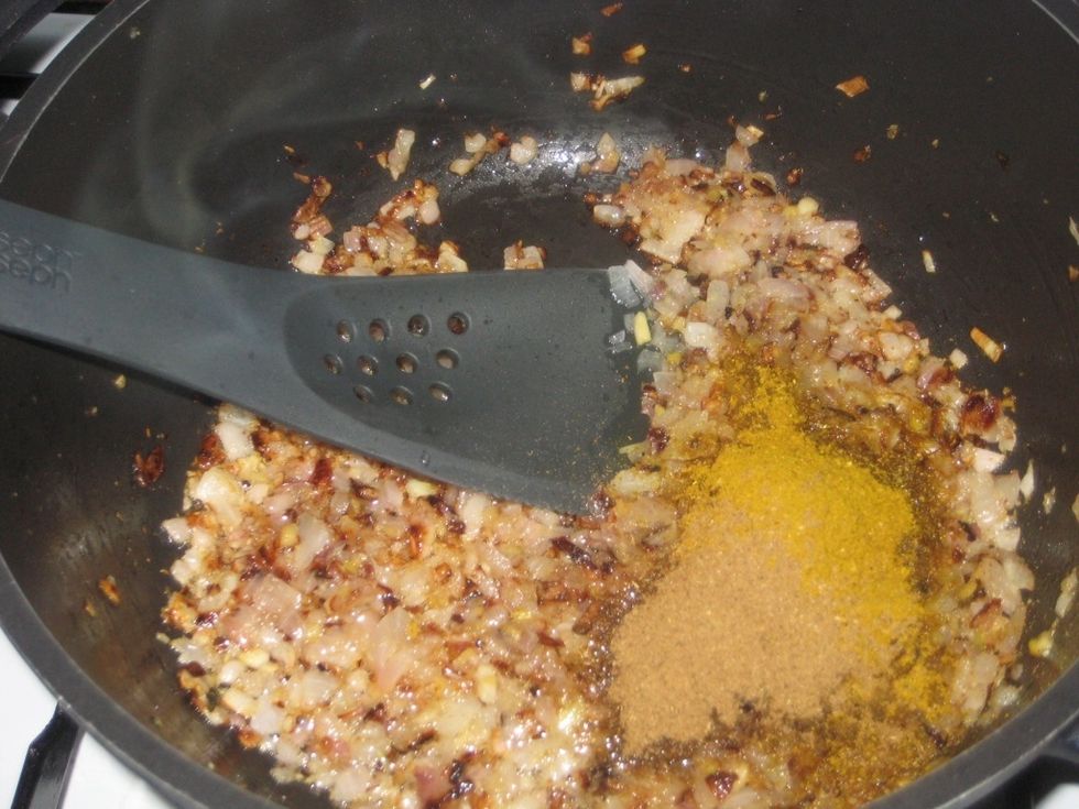 Add the curry powder and Garam masala powder(found in Asian/Indian stores) depending on which country you are in.