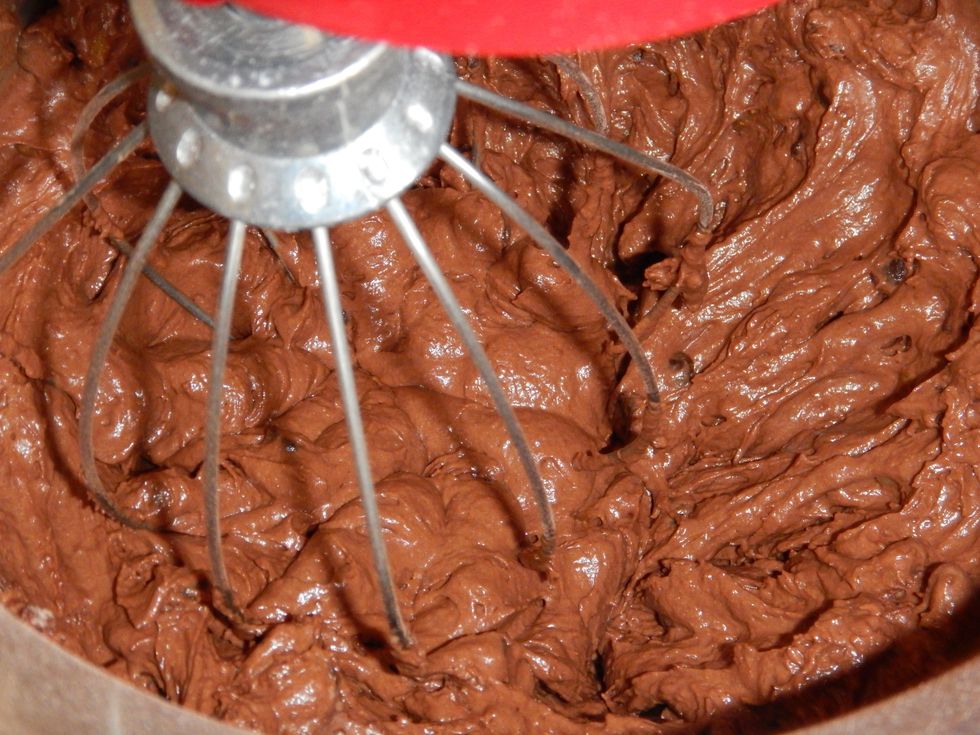 Add the dry ingredients to the wet and stir or fold just until combined.