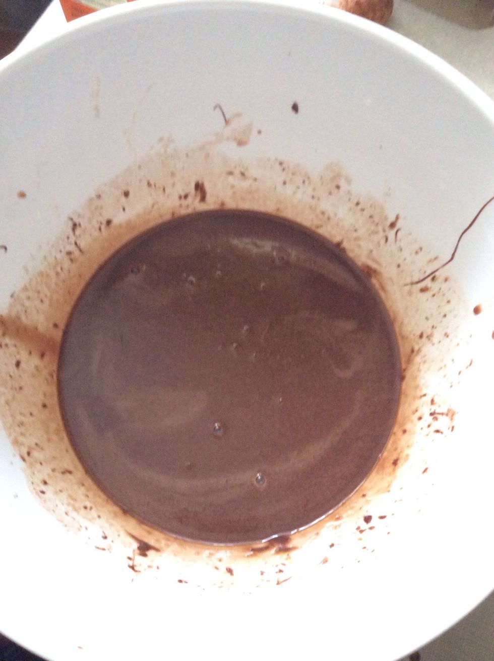 Add the dry ingredients to the wet, mix until fully incorporated.