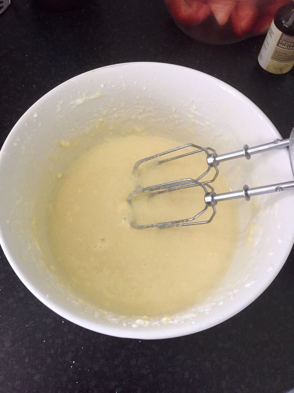 Add the egg and keep mixing