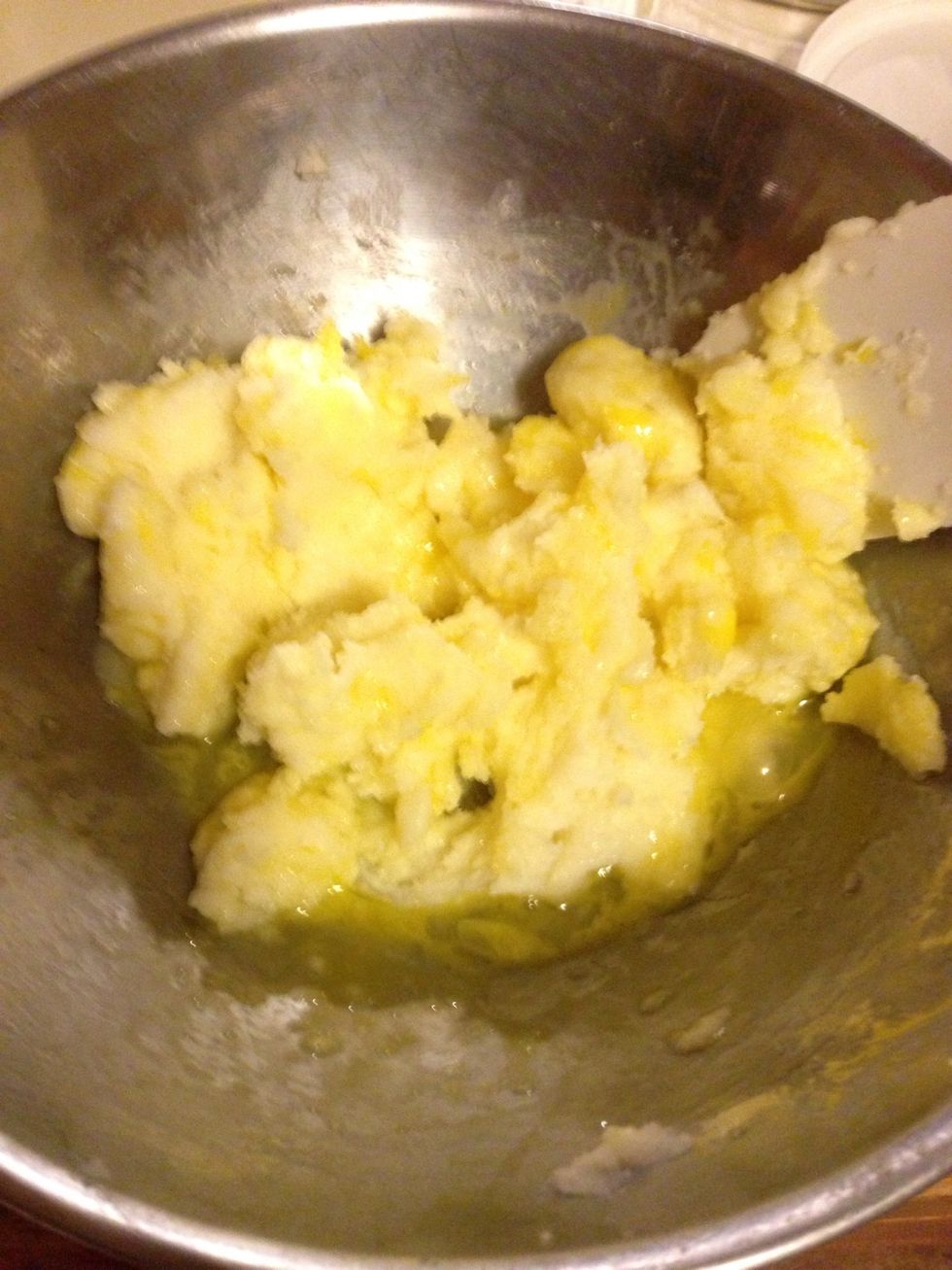 Add the egg and mix thoroughly