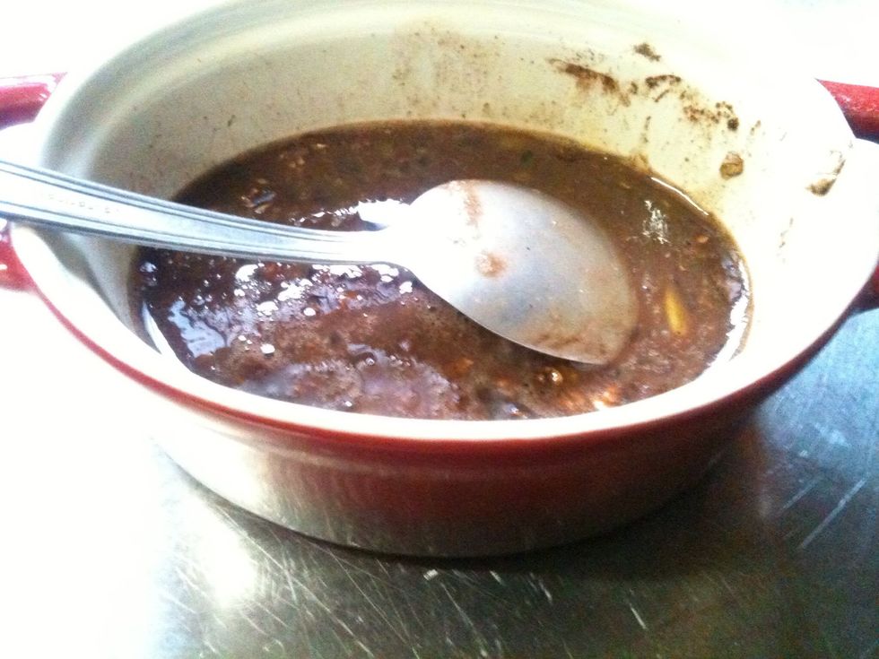 Add the egg and the milk and mix it again