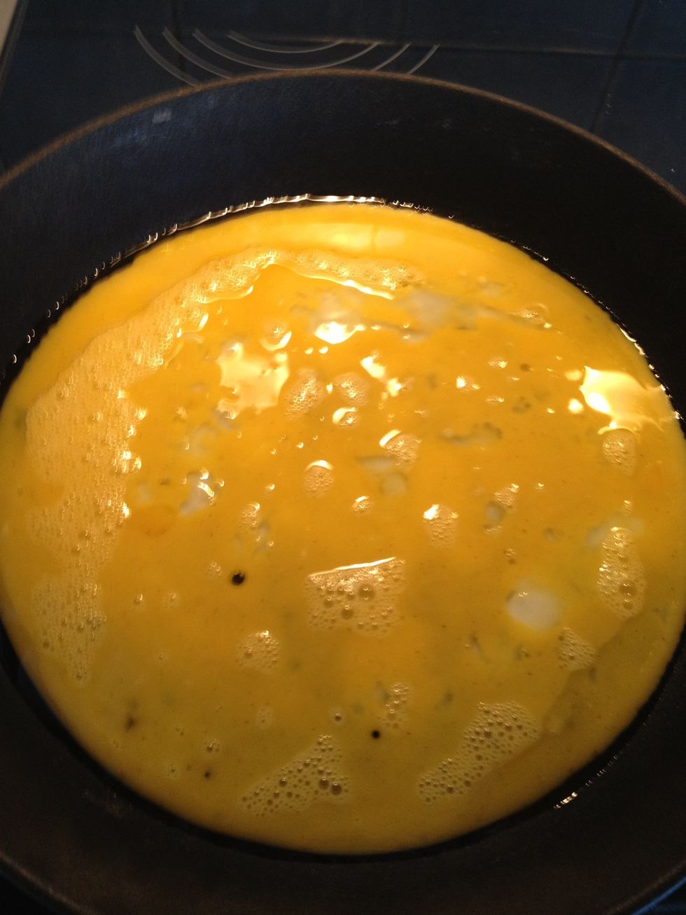 Add the egg mix